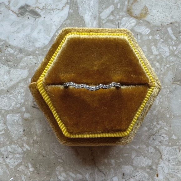 1tcw Diamond White Gold Halo Vintage Salt Pepper Ring Band Set - Picture 10 of 12